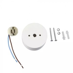 Portafaretto LED a Plafone Rotondo GU10 GU5.3 in Gesso Bianco IP20 V-TAC VT-727RD - foto 8
