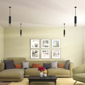 Portafaretto LED a Sospensione GU10 in Alluminio Nero e Oro V-TAC VT-977 - foto 2