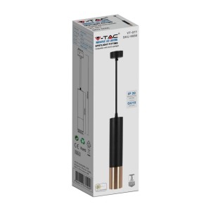 Portafaretto LED a Sospensione GU10 in Alluminio Nero e Oro V-TAC VT-977 - foto 4