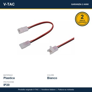 Connettore per Strip LED 8mm 2 Pin a Innesto Rapido con Clip IP20 V-TAC - foto 4