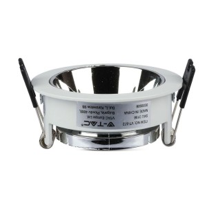 Portafaretto LED da incasso GU10 rotondo bianco orientabile cromato V-TAC VT-872-WC - foto 7
