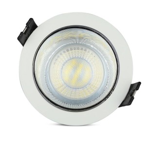 Portafaretto LED da incasso GU10 rotondo bianco orientabile cromato V-TAC VT-872-WC - foto 8