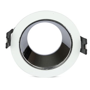 Portafaretto LED da incasso GU10 rotondo bianco orientabile cromato V-TAC VT-872-WC - foto 9