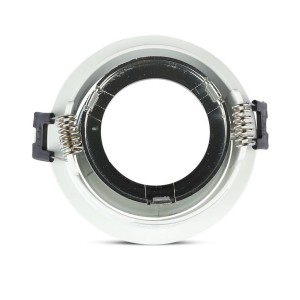 Portafaretto LED da incasso GU10 rotondo bianco orientabile cromato V-TAC VT-872-WC - foto 10