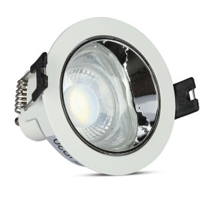 Portafaretto LED da incasso GU10 rotondo bianco orientabile cromato V-TAC VT-872-WC - foto 11