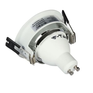 Portafaretto LED da incasso GU10 rotondo bianco orientabile cromato V-TAC VT-872-WC - foto 12