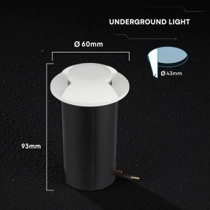 Faretto LED segnapasso da incasso 1W 6400K IP67 rotondo bianco V-TAC VT-1171 - foto 4