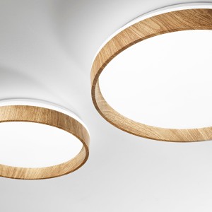 Plafoniera LED 36W CCT 3000-4000-6500K effetto legno Ø 48 cm Madera Luce Ambiente e Design - foto 3