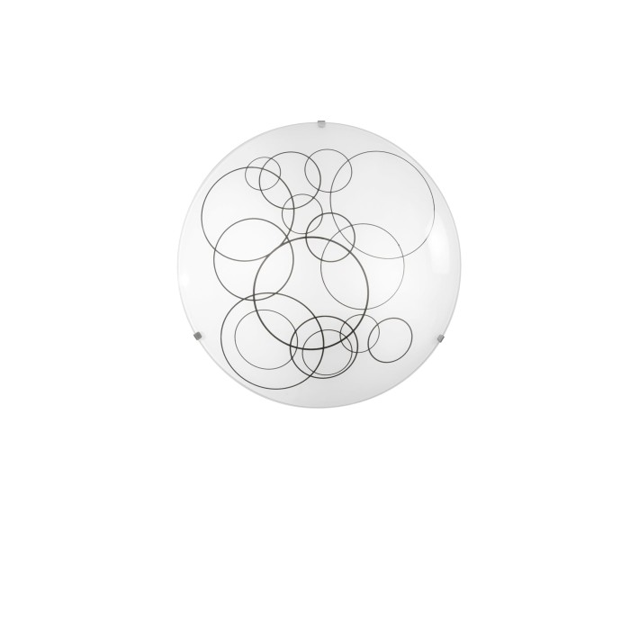 Plafoniera in vetro bianco Ø 30 cm, 2 luci E27, Karma Luce Ambiente e Design