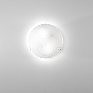 Plafoniera in vetro bianco Ø 30 cm, 2 luci E27, Karma Luce Ambiente e Design - foto 2