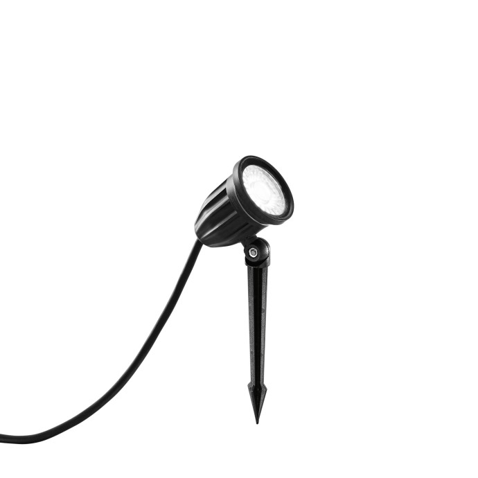 Proiettore LED da esterno 9W 4000K IP65 nero con picchetto Intec PEG