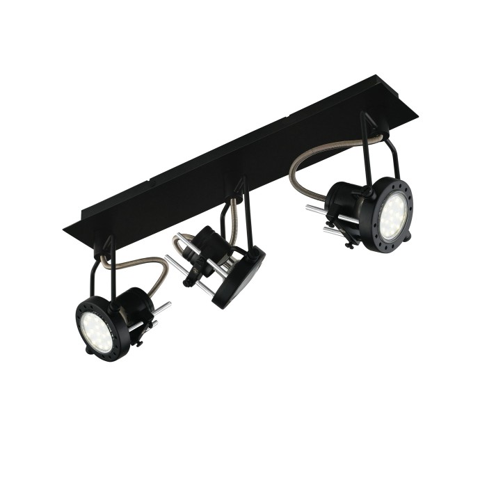 Spot 3 punti luce orientabili GU10 2700K nichel metallo FAN Europe TECHNO