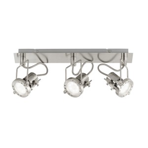 Spot 3 punti luce orientabili GU10 2700K nichel metallo FAN Europe TECHNO - foto 3