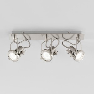 Spot 3 punti luce orientabili GU10 2700K nichel metallo FAN Europe TECHNO - foto 4