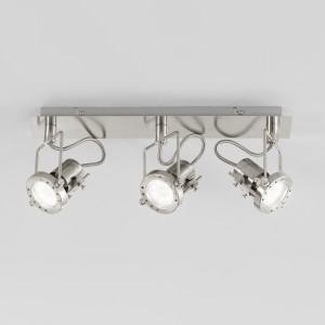 Spot 3 punti luce orientabili GU10 2700K nichel metallo FAN Europe TECHNO - foto 5