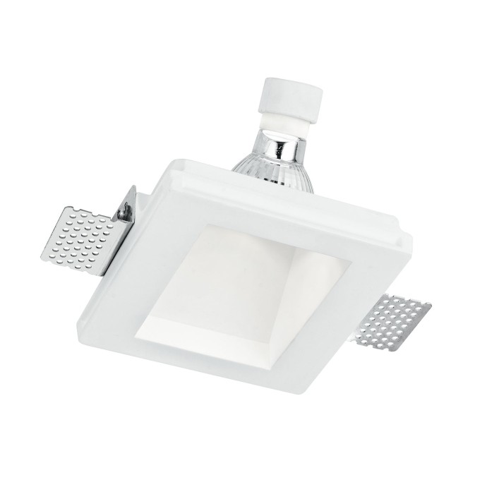 Faretto da incasso in gesso bianco verniciabile GU10 1 luce IP20 Intec GHOST