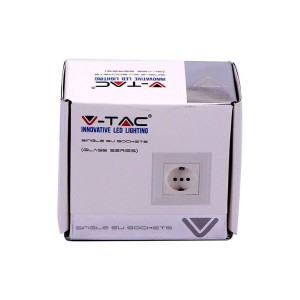 Presa Schuko 10A da Incasso Singola Vetro Bianco 158x86mm V-TAC VT-5711 - foto 2