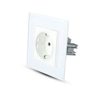 Presa Schuko 10A da Incasso Singola Vetro Bianco 158x86mm V-TAC VT-5711 - foto 7