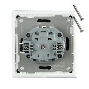 Presa Schuko 10A da Incasso Singola Vetro Bianco 158x86mm V-TAC VT-5711 - foto 9