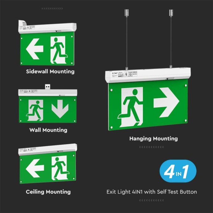 Lampada LED di emergenza 2.5W 6000K IP20 con autotest V-TAC VT-995