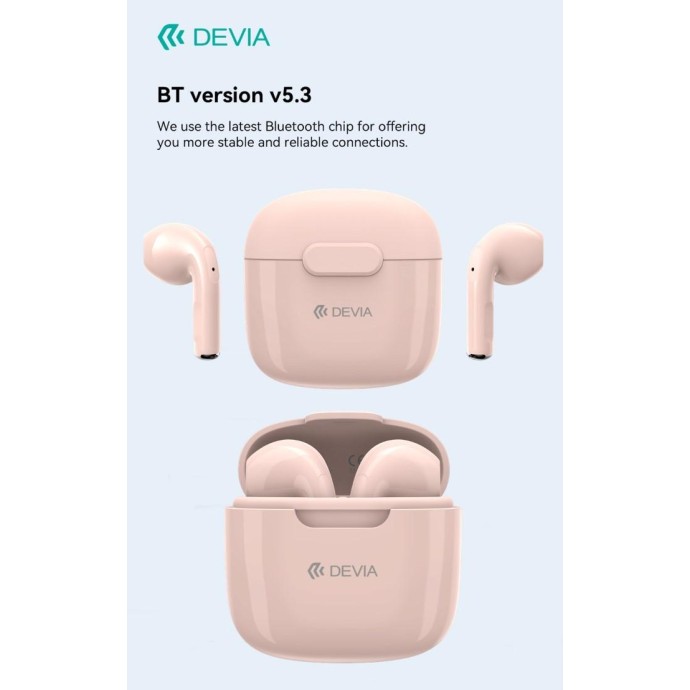 Auricolari Devia TWS-K1 Bluetooth 5.3 EM057 Rosa Auricolari Devia TWS-K1 Bluetooth 5.3 EM057 Rosa