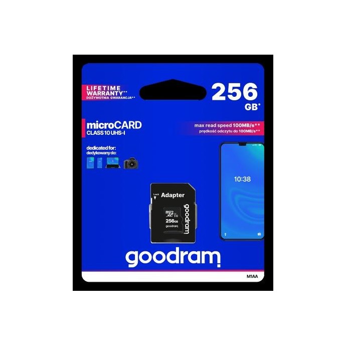 microSD 256GB CARD class 10 UHS I + adapter - retail blister microSD 256GB CARD class 10 UHS I + adapter - retail blister