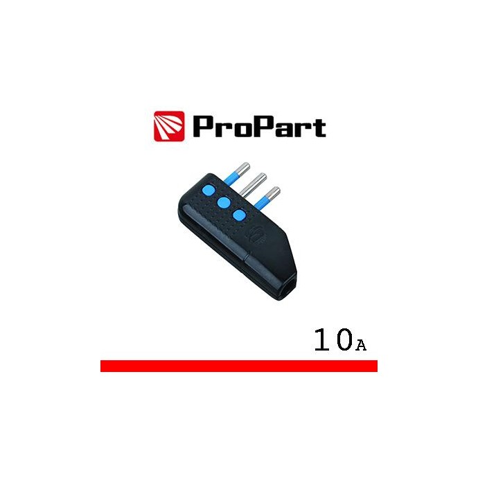 Spina 10A 2P+T uscita cavo 90° nera polybag Spina 10A 2P+T uscita cavo 90° nera polybag