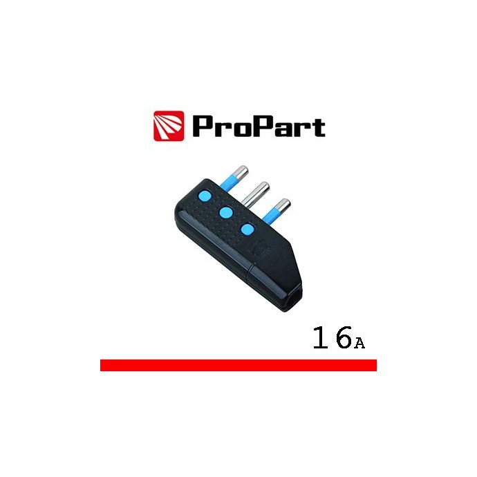 Spina 16A 2P+T uscita cavo 90° nera polybag Spina 16A 2P+T uscita cavo 90° nera polybag