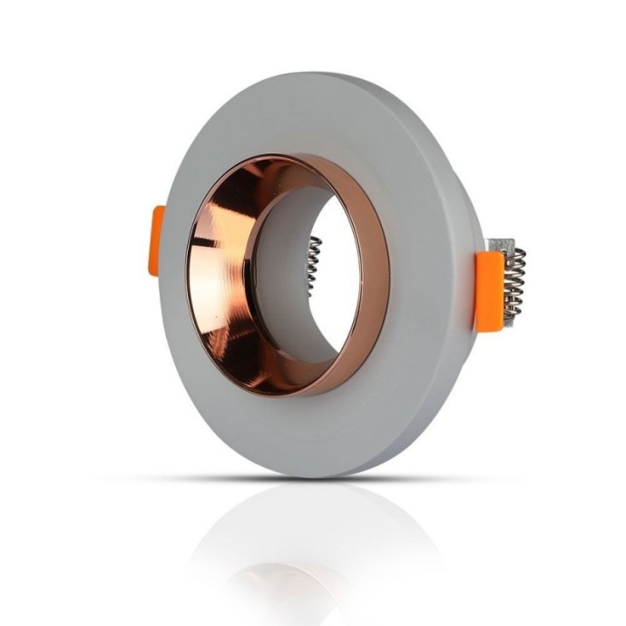 GU10 Fitting Gypsum Metal Grey Recessed Light with Rose Gold Round GU10 Fitting Gypsum Metal Grey Recessed Light with Rose Gold Round