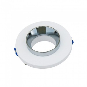 GU10 Fitting Gypsum Metal Recessed Light with Chrome Bottom Round
