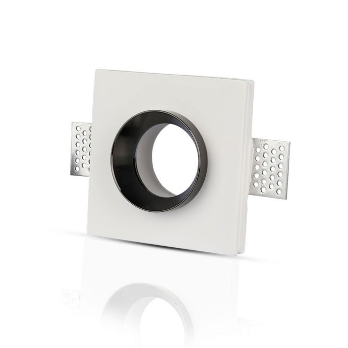 GU10 Fitting Gypsum White Recessed Light with Black Metal Square GU10 Fitting Gypsum White Recessed Light with Black Metal Square