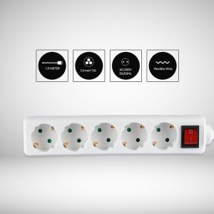 V-TAC VT-1115 Multipresa 5 Prese Schuko con Cavo 1,5 m - foto 6