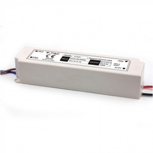 Plastic Power Supply 100W 12V 8.5A with 1 Output and Soldering Cables White Color 192x52x37mm IP65