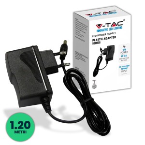 Plastic Power Supply 18W 12V 1.5A Plug and Play with 2.1 Jack Black Color 1.2m Cable IP44