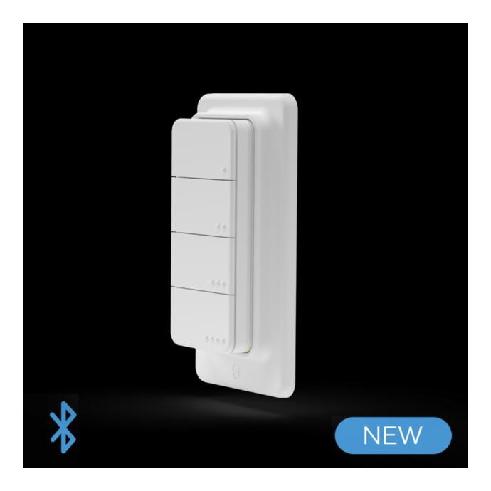 Shelly BLU RC Button 4 - Telecomando a muro BT con 4 tasti a batteria Shelly BLU RC Button 4 - Telecomando a muro BT con 4 tasti a batteria
