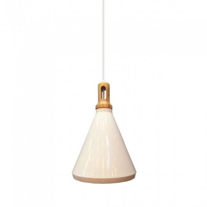 Modern Pendant Light Wooden Top Iron White Color D:250mm Modern Pendant Light Wooden Top Iron White Color D:250mm