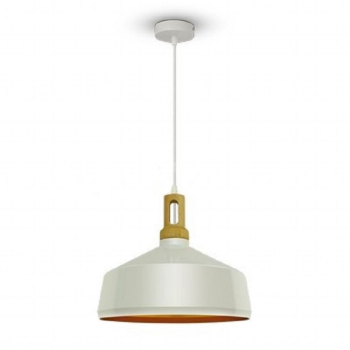Modern Pendant Light Wooden Top Iron White Color D:350mm Modern Pendant Light Wooden Top Iron White Color D:350mm