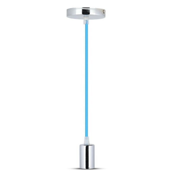 Chrome Metal Cup Pendant Light Blue Chrome Metal Cup Pendant Light Blue
