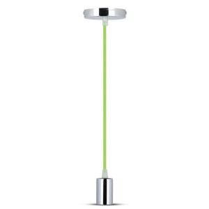 Chrome Metal Cup Pendant Light Green