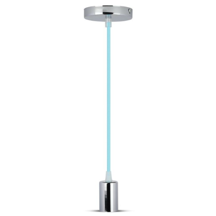 Chrome Metal Cup Pendant Light Blue Chrome Metal Cup Pendant Light Blue