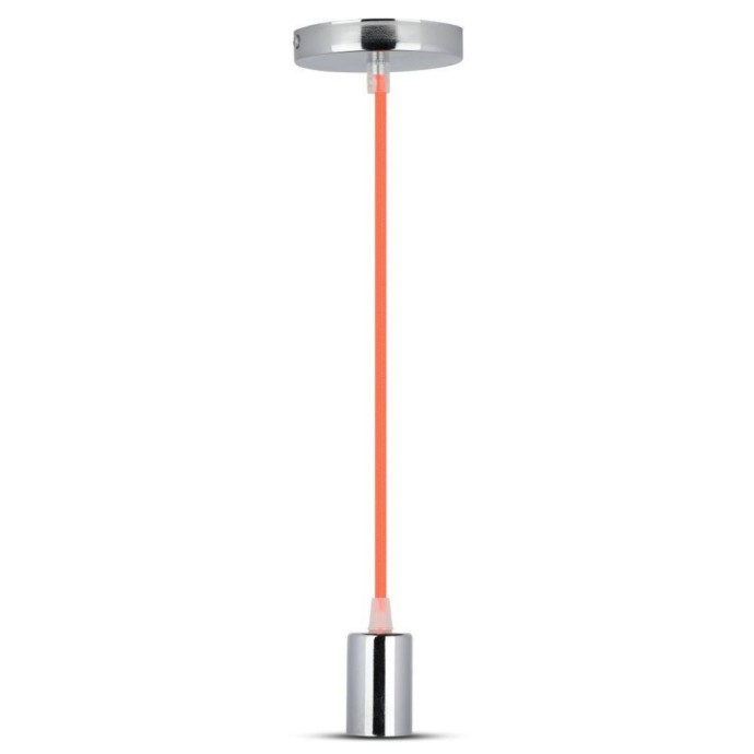 Chrome Metal Cup Pendant Light Orange Chrome Metal Cup Pendant Light Orange