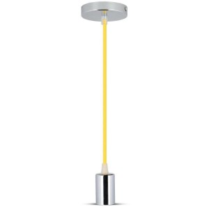 Chrome Metal Cup Pendant Light Yellow