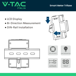CHINT DTSU666 Contatore Trifase Bidirezionale 80A RS485 - foto 4