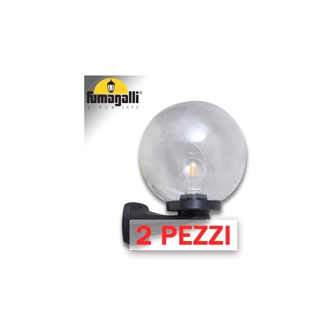 2x pezzi di NARDO/G250 NERO TRASP E27 2x pezzi di NARDO/G250 NERO TRASP E27