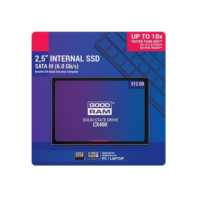 SSD GoodRAM CX400-G2 512GB SATA III 2,5 - retail box SSD GoodRAM CX400-G2 512GB SATA III 2,5 - retail box
