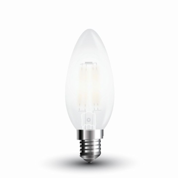 LED Bulb 4W Filament E14 Frost Cover Candle 6400K