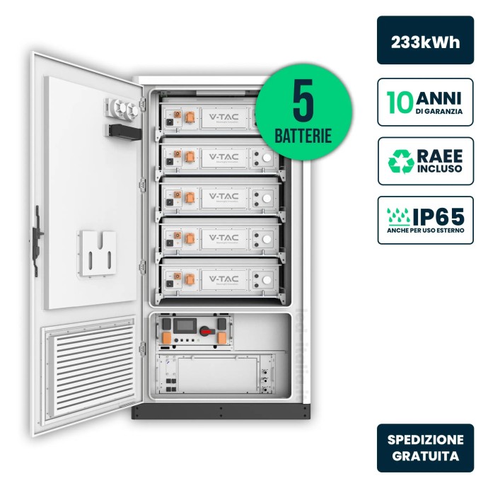 V-TAC Armadio di accumulo HV 232,96 kWh LFP 832 V IP65