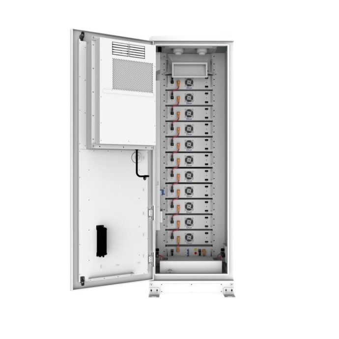 Deye Armadio di accumulo HV V-TAC 61,44 kWh LFP IP55 Bianco