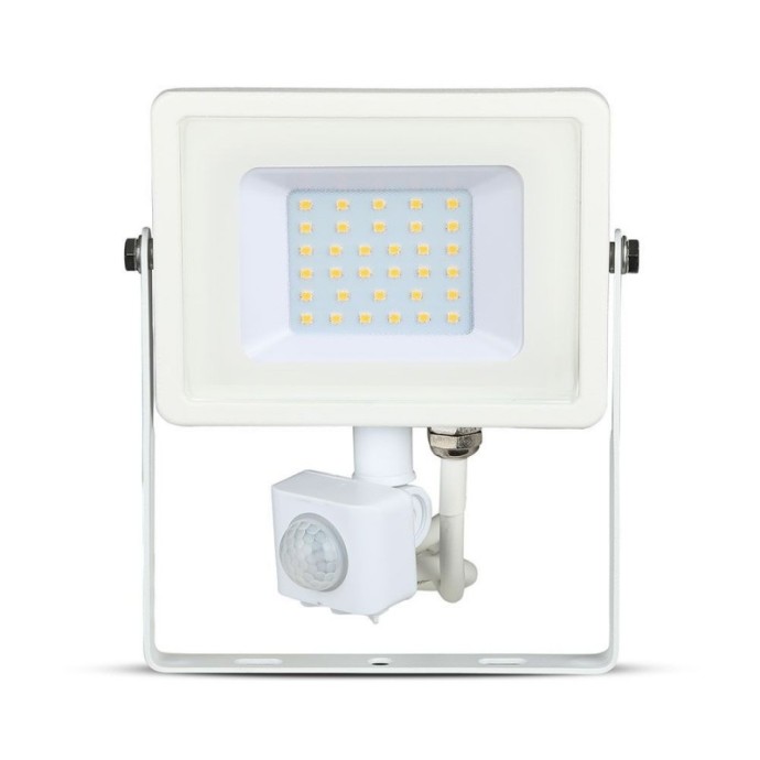 30W LED Sensor Floodlight Samsung Chip Cut Off Function White Body 6400K