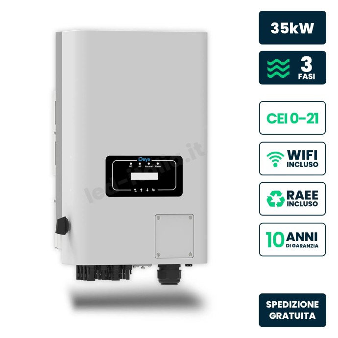 Deye SUN-35K-G04 Inverter fotovoltaico trifase 35 kW, 2 MPPT IP65